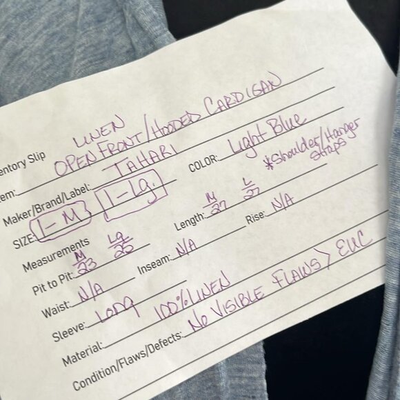 Tahari Cardigan LARGE Blue Linen Open Front Hooded Lightweight Sweater Casual - Picture 2 of 10